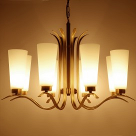 Fine Brass 8 Light Chandelier