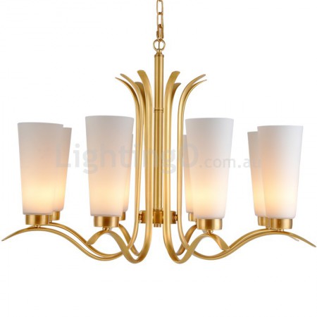 Fine Brass 8 Light Chandelier