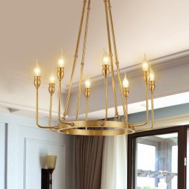 Fine Brass 8 Light Chandelier