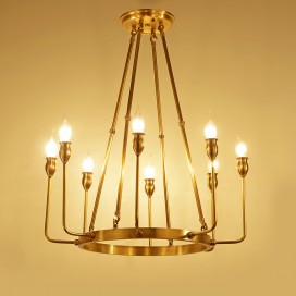 Fine Brass 8 Light Chandelier