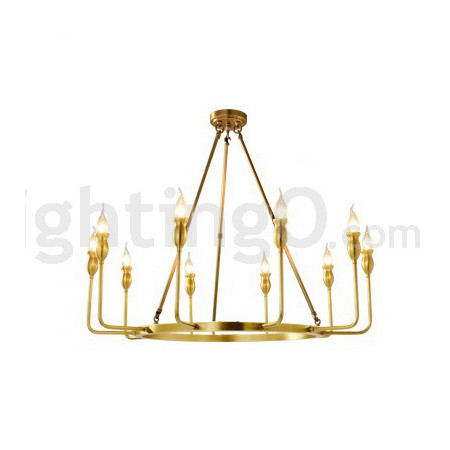 Fine Brass 10 Light Chandelier