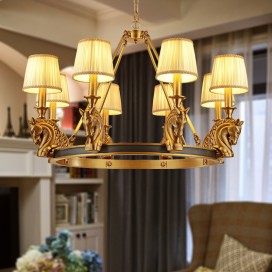 Fine Brass 8 Light Chandelier