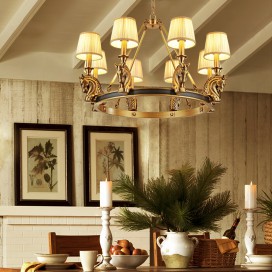 Fine Brass 8 Light Chandelier