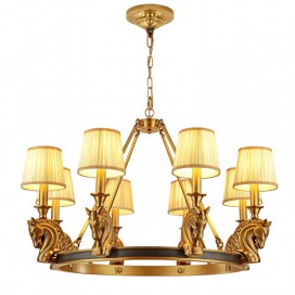 Fine Brass 8 Light Chandelier