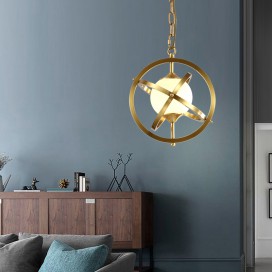 Globe Fine Brass 1 Light Pendant Light