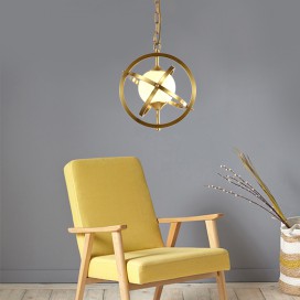 Globe Fine Brass 1 Light Pendant Light