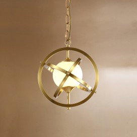 Globe Fine Brass 1 Light Pendant Light