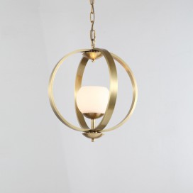 Globe Fine Brass 1 Light Pendant Light