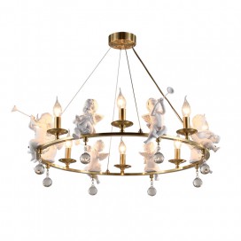 Fine Brass 8 Light Chandelier