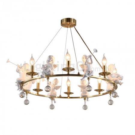 Fine Brass 8 Light Chandelier