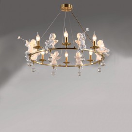 Fine Brass 8 Light Chandelier