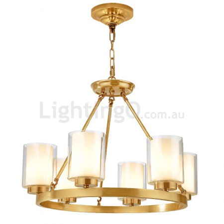 Fine Brass 6 Light Chandelier