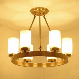 Fine Brass 6 Light Chandelier