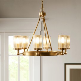 Fine Brass 6 Light Chandelier