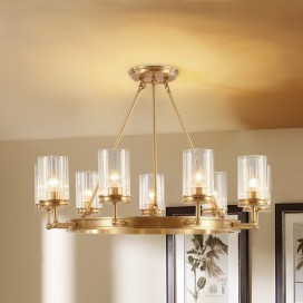 Fine Brass 9 Light Chandelier