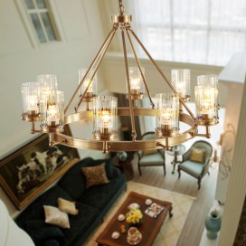 Fine Brass 10 Light Chandelier