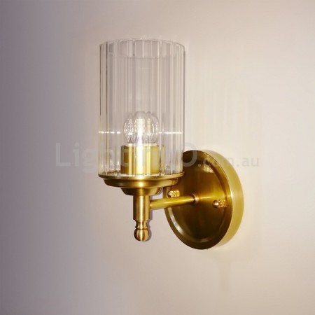 Fine Brass 1 Light Wall Sconce with Glass Shade