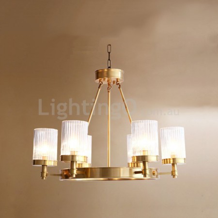 Fine Brass 6 Light Chandelier