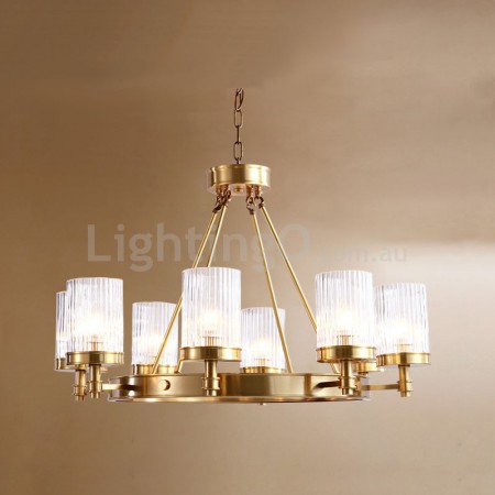 Fine Brass 8 Light Chandelier