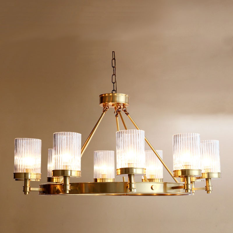 Brass drum clearance shade chandelier