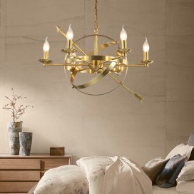 Fine Brass 6 Light Chandelier