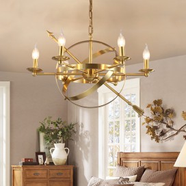 Fine Brass 6 Light Chandelier