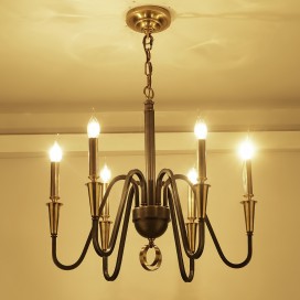 Fine Brass 6 Light Chandelier