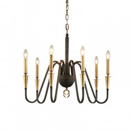 Fine Brass 6 Light Chandelier