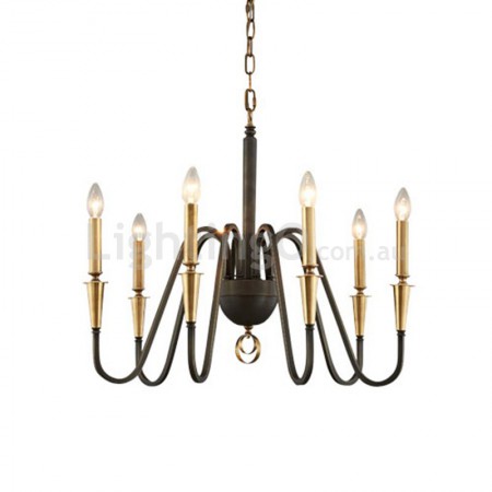 Fine Brass 6 Light Chandelier