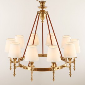 Fine Brass 10 Light Chandelier