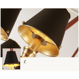 Fine Brass 8 Light Chandelier with Brass Shades