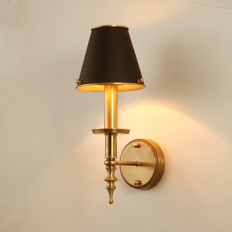 Brass shade clearance wall sconce