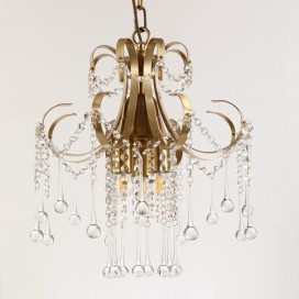 Fine Brass 3 Light Crystal Chandelier