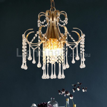 Fine Brass 3 Light Crystal Chandelier