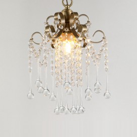 Fine Brass 1 Light Crystal Chandelier