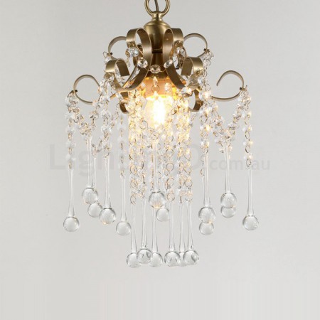 Fine Brass 1 Light Crystal Chandelier