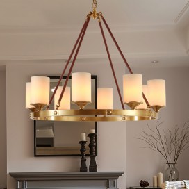 Fine Brass 8 Light Chandelier