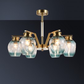 Fine Brass 6 Light Crystal Chandelier