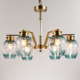 Fine Brass 6 Light Crystal Chandelier