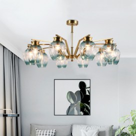 Fine Brass 10 Light Crystal Chandelier