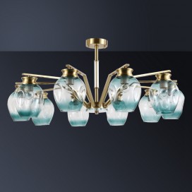 Fine Brass 10 Light Crystal Chandelier