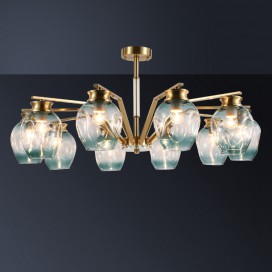 Fine Brass 10 Light Crystal Chandelier