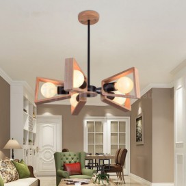 5 Light Wood Single Tier Modern/ Contemporary Chandelier