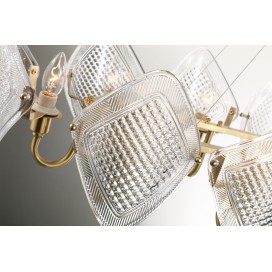 Fine Brass 12 Light Chandelier with Glass Shades