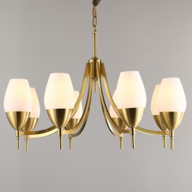 Fine Brass 8 Light Chandelier