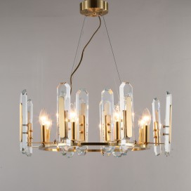 Fine Brass 8 Light Crystal Chandelier