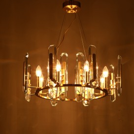 Fine Brass 8 Light Crystal Chandelier