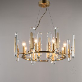 Fine Brass 8 Light Crystal Chandelier