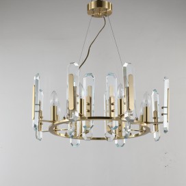 Fine Brass 8 Light Crystal Chandelier