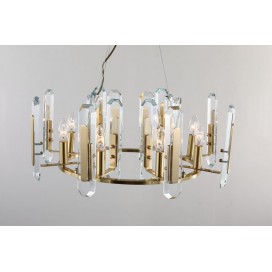 Fine Brass 8 Light Crystal Chandelier